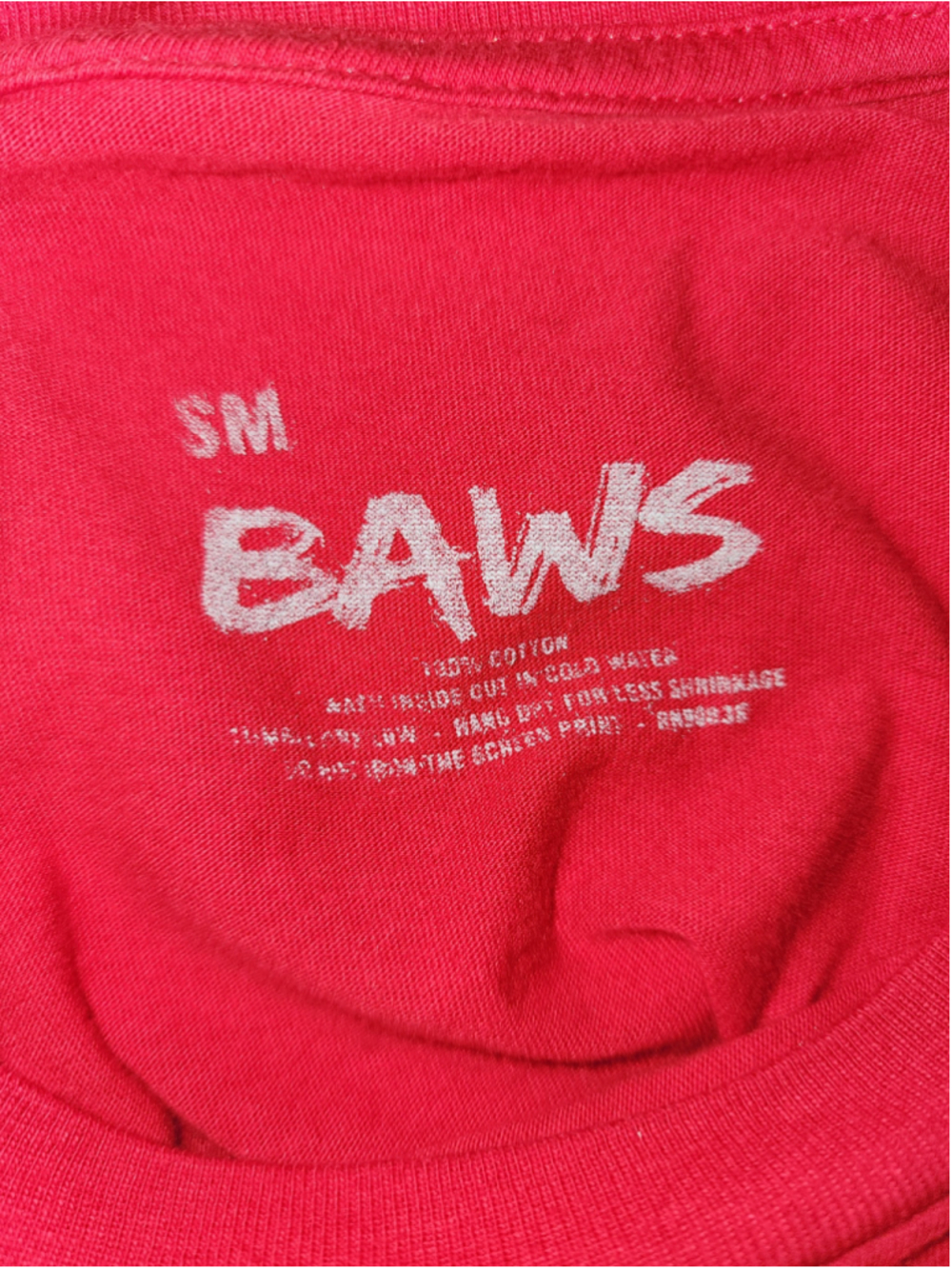 BAWS Born A Wild Soul Crazy Stitched Teddy Bear Graphic Tee Red SM - Picture 4 of 4